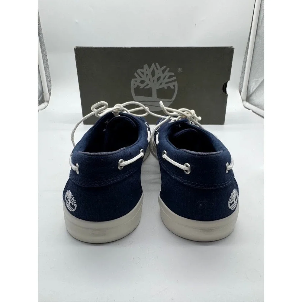 Timberland Union Wharf 2-Eye Boat Shoe Mens 7 Navy Canvas Deck Shoe TB0A1Q86019